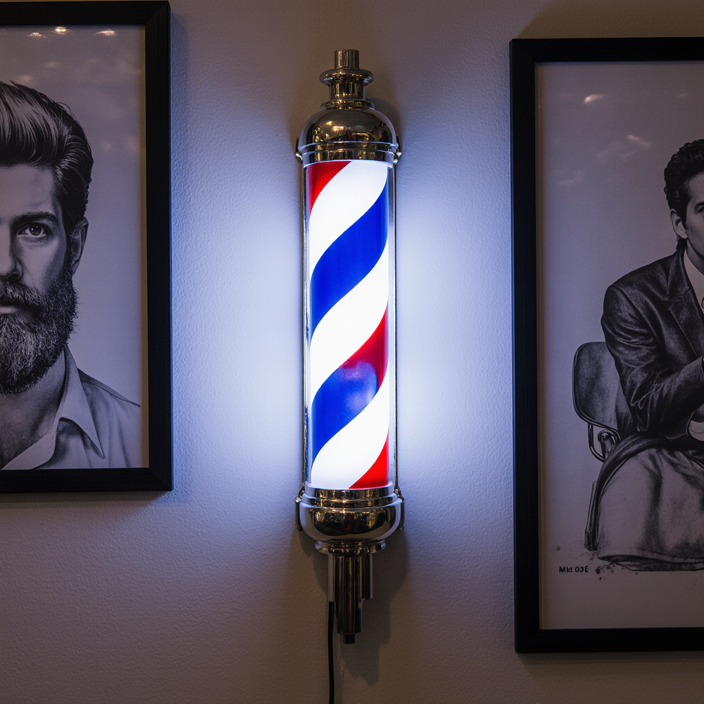 Premium Waterproof Rotating LED Barber Pole for Vintage Salon Shops