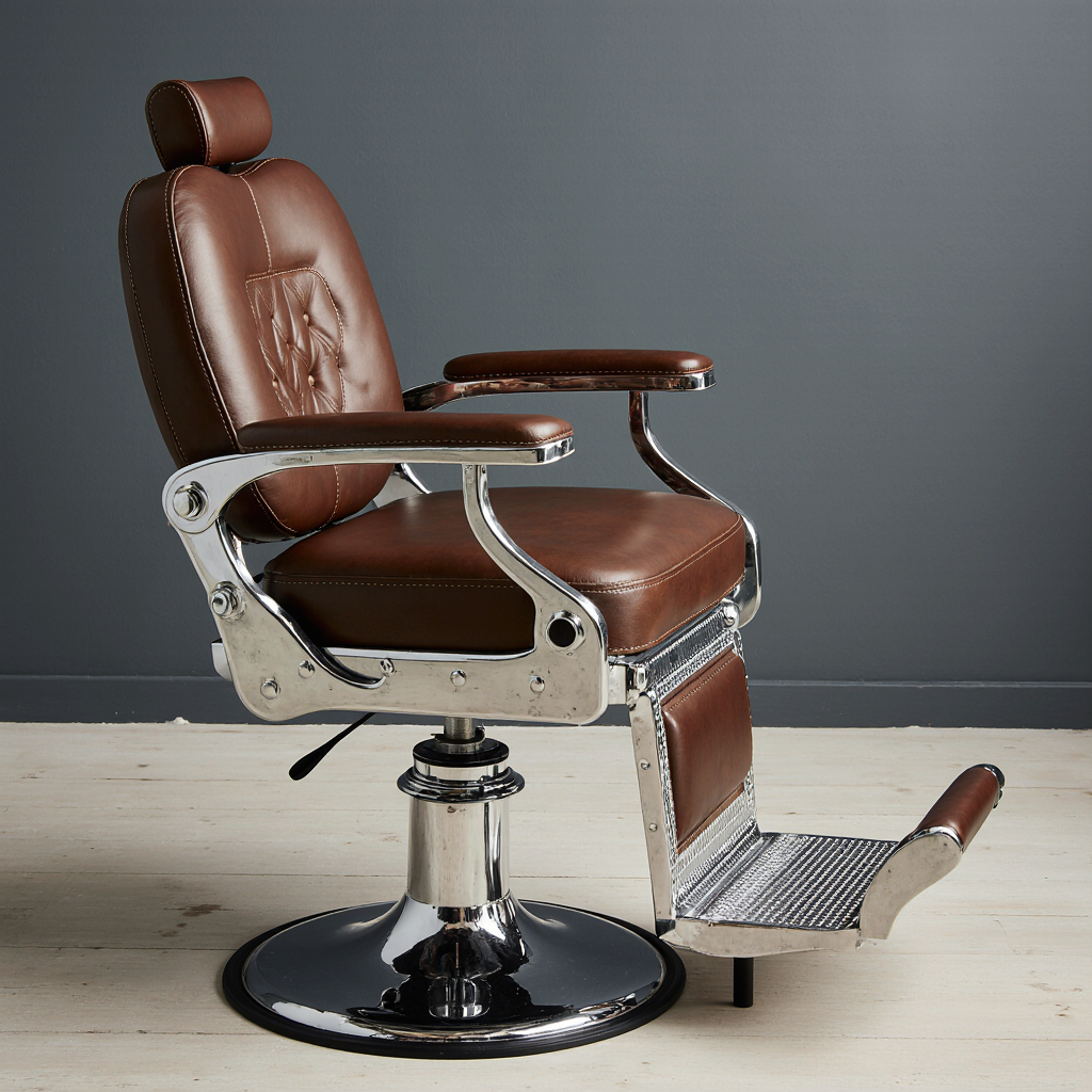 Professional Retro Hydraulic Recline Barber Chair with Laser Frame Design for Salons